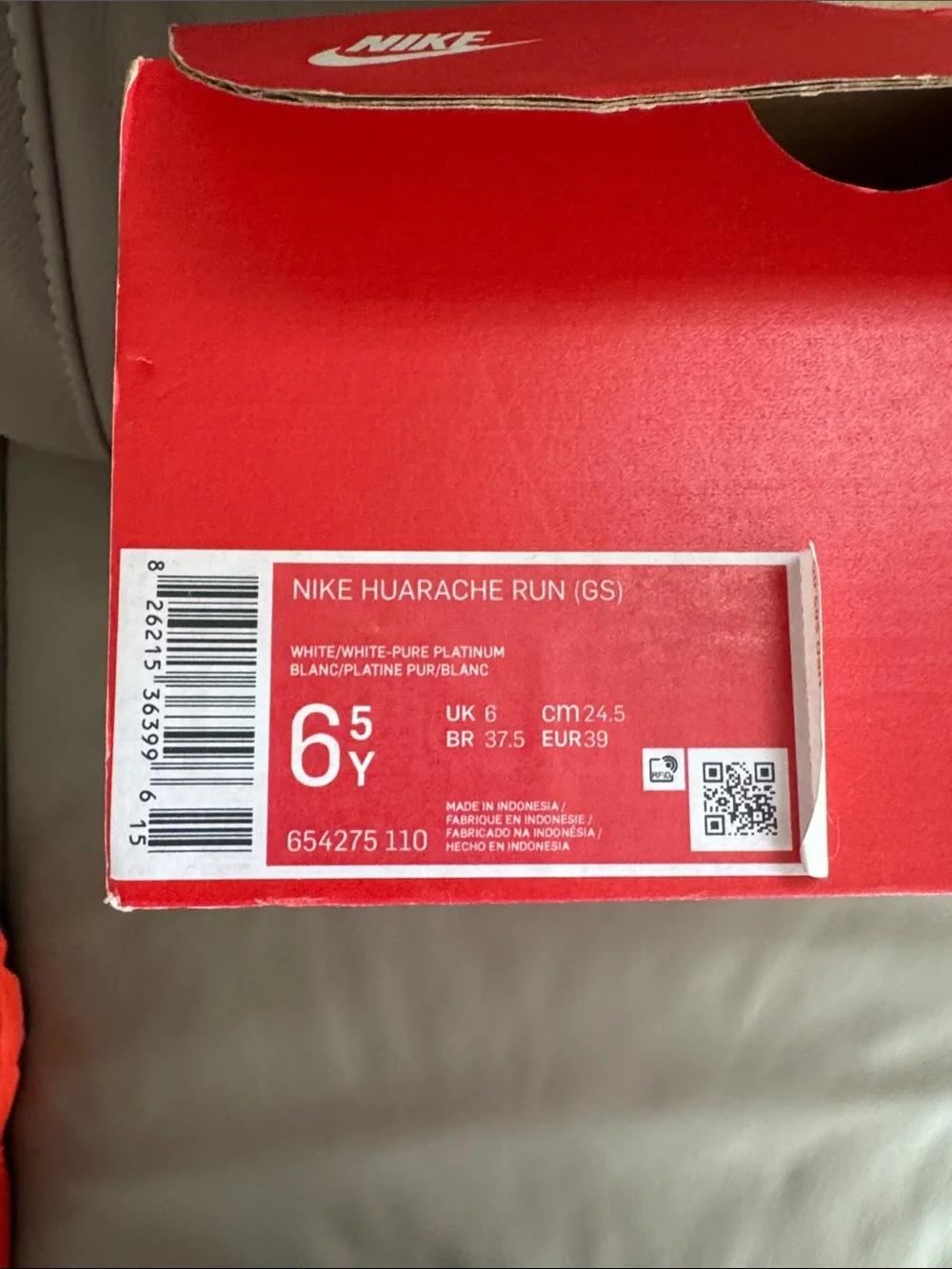 Nike Kids Orange Athletic Sneakers with Black Logo
